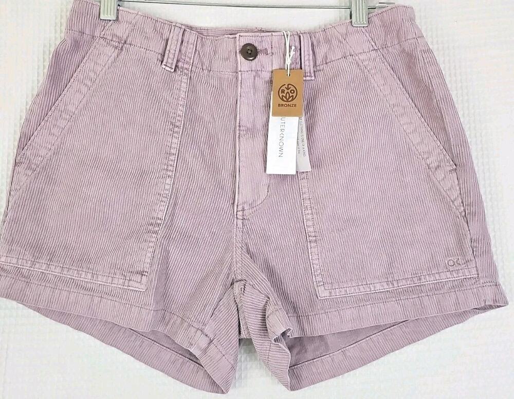 Outerknown ~Woman 27~Seventyseven Cord Shorts Bronze Light Purple Utility Cotton